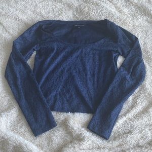 Cropped, U-shape, long sleeve tee (Size M)